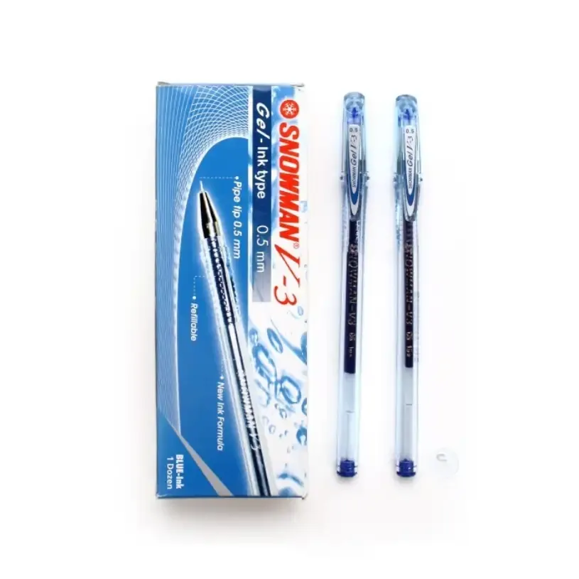 Pulpen Snowman Gel V-3 0.5 Biru