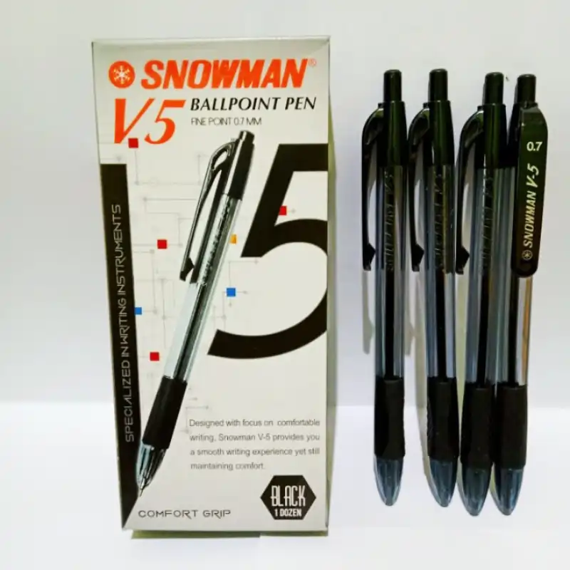 Ballpoint Snowman V-5 0.7 Hitam