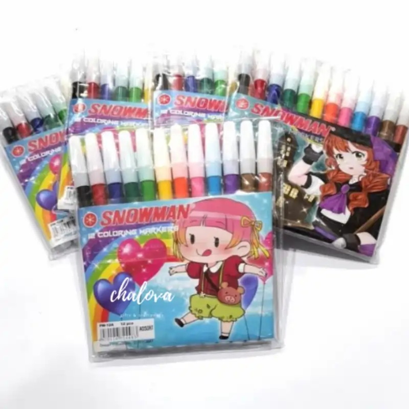 Spidol Pewarna Snowman 12 Coloring Markers
