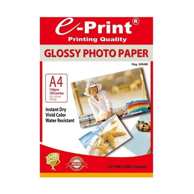 Kertas Photo Glossy E-Print A4120Gsm 100Sheet